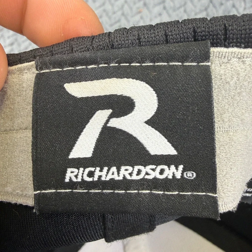 Richardson BL Logo Baseball Cap Hat Black White Mesh Two Tone Athletic Hat